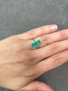 3.68 Carat Bluish Green Natural Loose Colombian Emerald-Elongated Emerald Cut