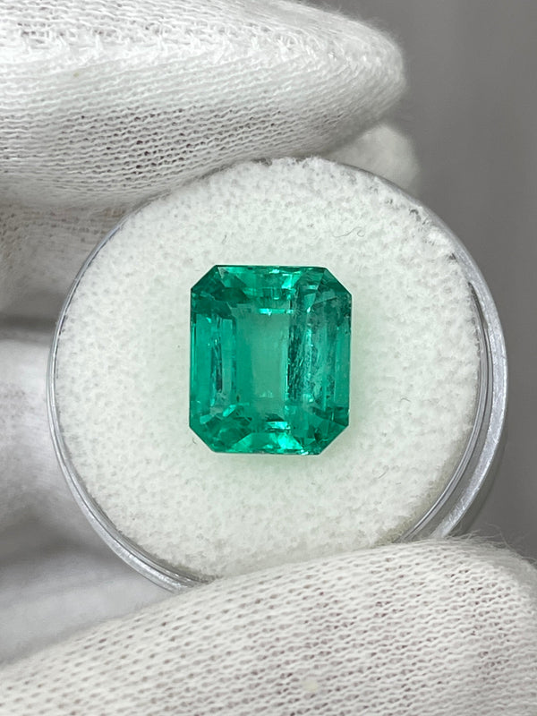 6.03 Carat 11.5x10 Fine Bluish Natural Loose Colombian Emerald-Classic Emerald Cut