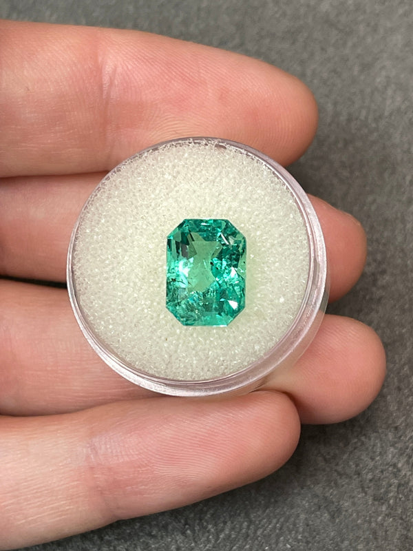 5.15 Carat 12x9 Lustrous Natural Loose Colombian Emerald-Classic Emerald Cut