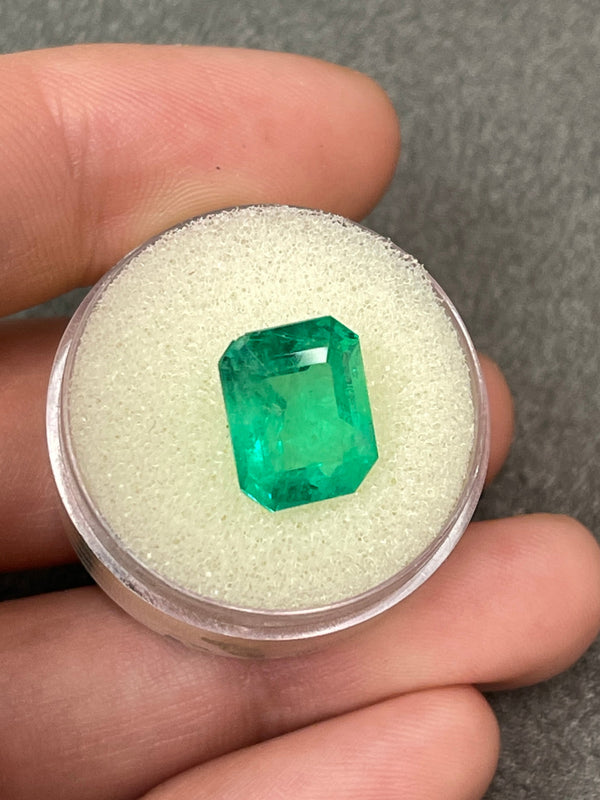 5.35 Carat 12x10 Natural Loose Colombian Emerald-Classic Emerald Cut