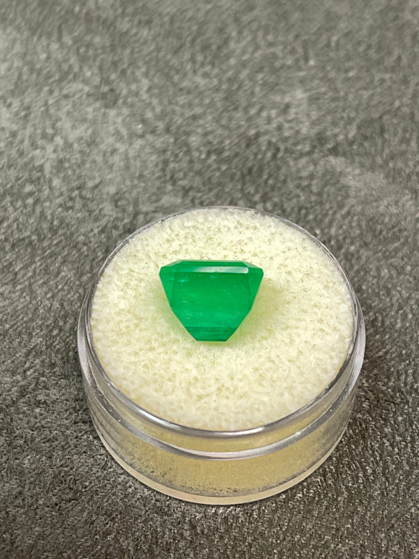 5.70 Carat Intense Yellowish Green Natural Loose Colombian Emerald-Chunky Emerald Cut