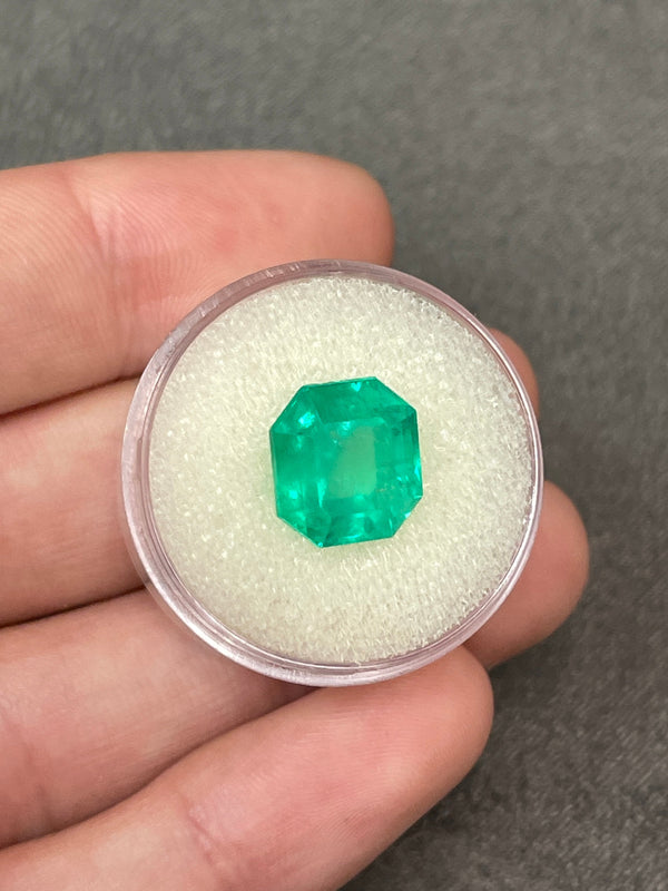 6.62 Carat Captivating Natural Loose Colombian Emerald-Asscher Cut with Clipped Corners