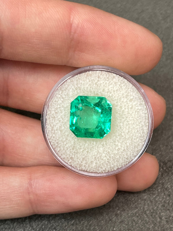 6.40 Carat 11x11 Vivid Muzo Green Natural Loose Colombian Emerald-Asscher Cut