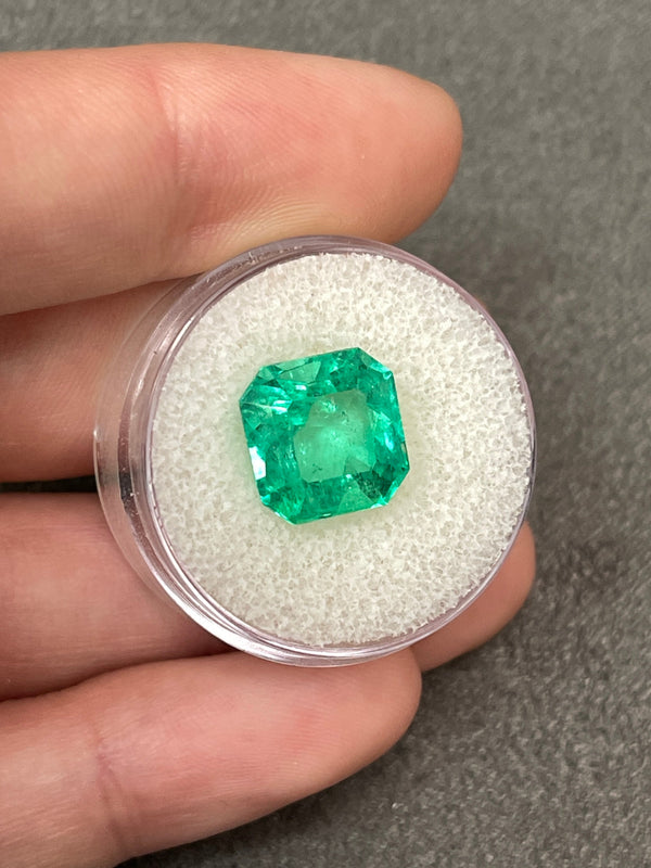 6.40 Carat 11x11 Vivid Muzo Green Natural Loose Colombian Emerald-Asscher Cut