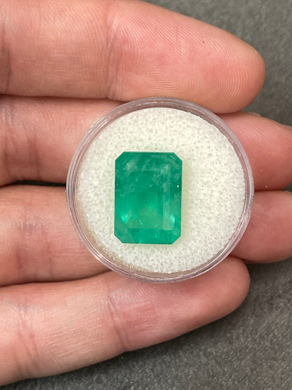 8.84 Carat Green Natural Loose Colombian Emerald-14.5mm x 1.5mm Emerald Cut