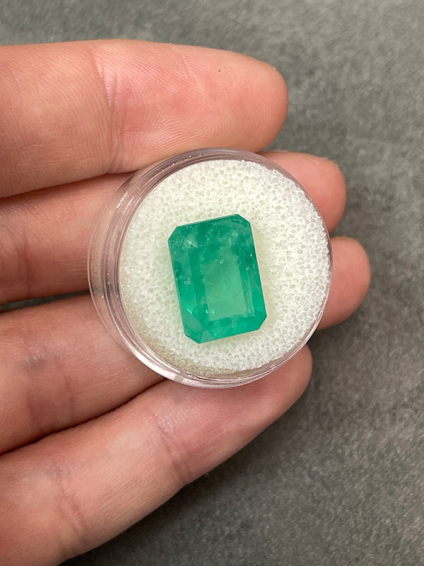 8.84 Carat Green Natural Loose Colombian Emerald-14.5mm x 1.5mm Emerald Cut