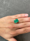 8.84 Carat Green Natural Loose Colombian Emerald-14.5mm x 1.5mm Emerald Cut