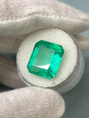 Large 13.82 Carat 15x14 Loose Colombian Emerald- Emerald Cut