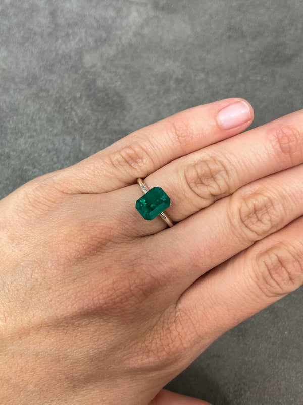 2.51 Carat GIA Certified Vivid Dark Muzo Green Natural Loose Colombian Emerald-Emerald Cut