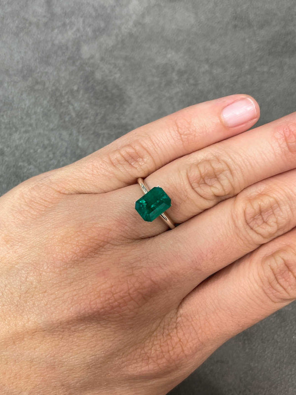 2.51 Carat GIA Certified Vivid Dark Muzo Green Natural Loose Colombian Emerald-Emerald Cut