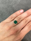 2.65 Carat 8x8 Dark Green Natural Loose Colombian Emerald-Asscher Cut