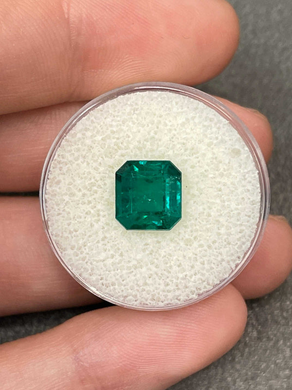 2.88 Carat GIA certified Vivid Muzo Green Natural Loose Colombian Emerald-Asscher Cut