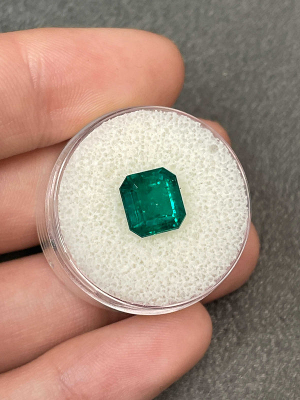 2.88 Carat GIA certified Vivid Muzo Green Natural Loose Colombian Emerald-Asscher Cut