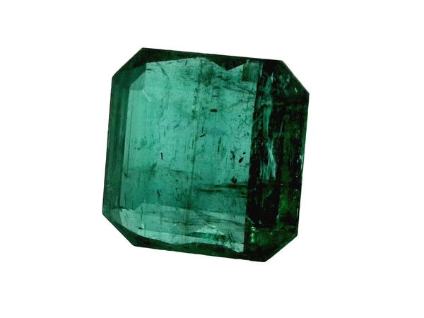 Large 14.76 Carat 14x14 Dark Green Natural Loose Zambian- Asscher Cut