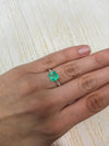 1.53 Carat 8x8 Rare Spready Yellowish Green Cut Natural Loose Colombian Emerald
