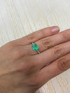 1.53 Carat 8x8 Rare Spready Yellowish Green Cut Natural Loose Colombian Emerald