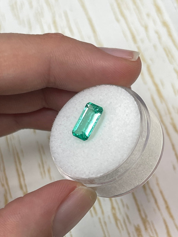 1.80 Carat VVS 10x6 Slender Bluish Green Loose Colombian Emerald-Emerald Cut