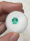 1.87 Carat 8x8 Art Deco Medium Green Natural Loose Colombian Emerald- Asscher Cut