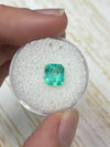 2.03 Carat 8x7 Eye Clean Bluish Green Emerald Cut Natural Unset Colombian Emerald