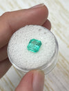 2.03 Carat 8x7 Eye Clean Bluish Green Emerald Cut Natural Unset Colombian Emerald