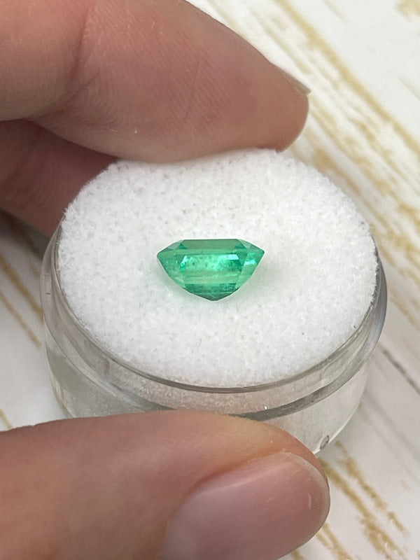 2.14 Carat 9x7 High Clarity Muzo Yellowish Green Natural Loose Colombian Emerald- Emerald Cut