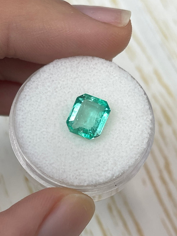 2.15 Carat 8.5x7.5 Portrait Cut Natural Loose Colombian Emerald-Chunky Emerald Cut