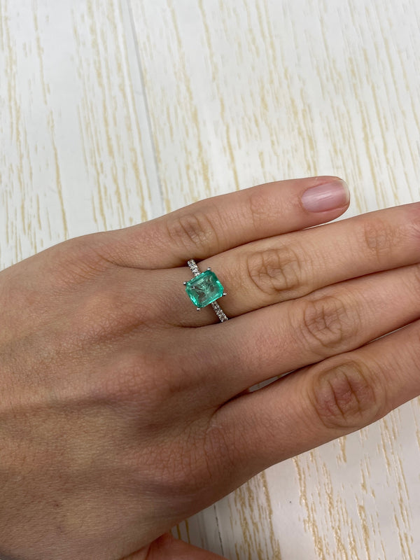 2.15 Carat 8.5x7.5 Portrait Cut Natural Loose Colombian Emerald-Chunky Emerald Cut