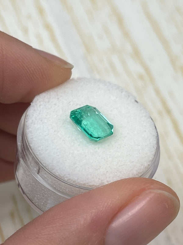 2.17 Carat 8.5x7 Bluish Green Natural Loose Colombian Emerald- Emerald Cut