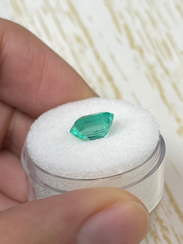 2.17 Carat 8.5x7 Bluish Green Natural Loose Colombian Emerald- Emerald Cut