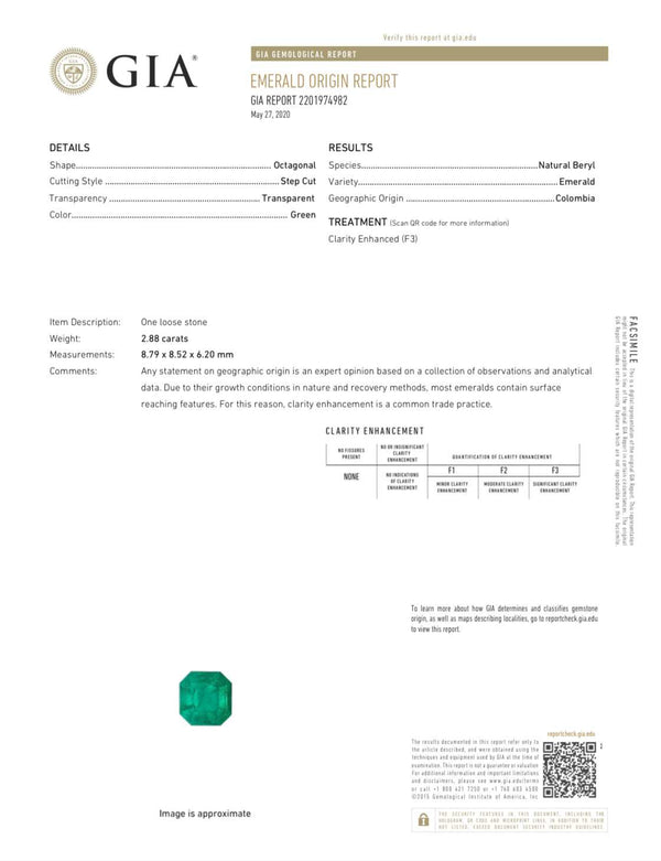 2.88 Carat GIA certified Vivid Muzo Green Natural Loose Colombian Emerald-Asscher Cut