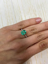 2.26 Carat 9x7 Crystalline Yellowish Green Natural Loose Colombian Emerald- Emerald Cut