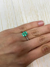 2.26 Carat 9x7 Crystalline Yellowish Green Natural Loose Colombian Emerald- Emerald Cut