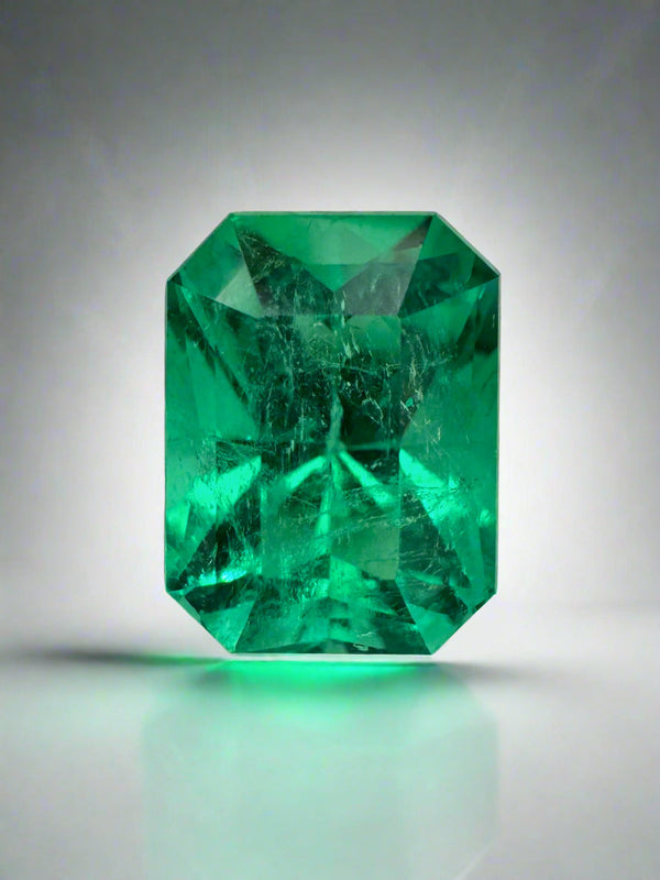 3.18 Carat 10x7.5 Muzo Yellowish Green Stunning Loose Colombian Emerald-Ethically Mined Emerald