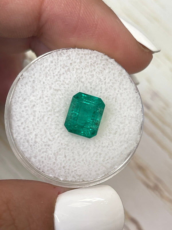2.26 Carat 8.5x7 Medium Green Natural Loose Zambian Emerald- Emerald Cut