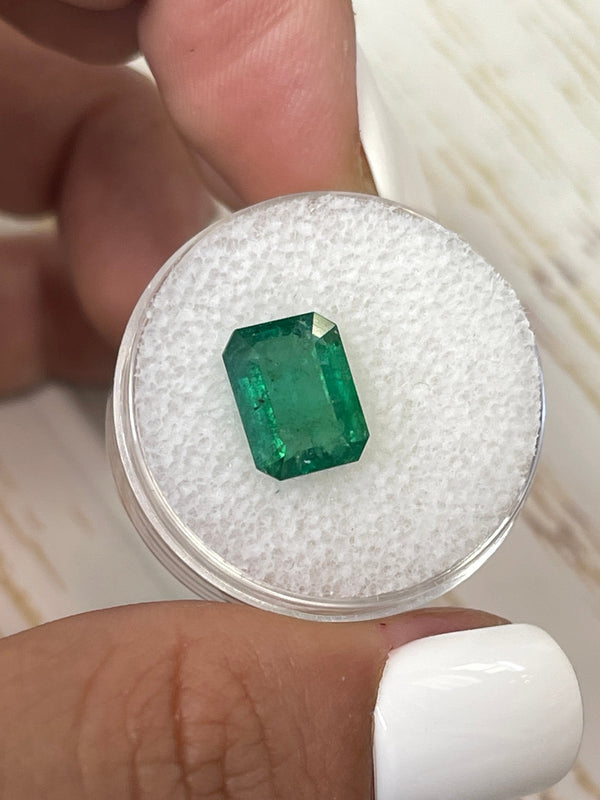 3.31 Carat Mossy Green Natural Loose Zambian Emerald- Emerald Cut