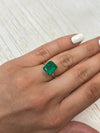 5.32 Carat 11x9 Kelly/Pure Green Natural Loose Zambian- Emerald Cut