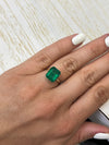 5.68 Carat 11.3x9.3 Medium Deep Green Natural Loose Zambian- Emerald Cut