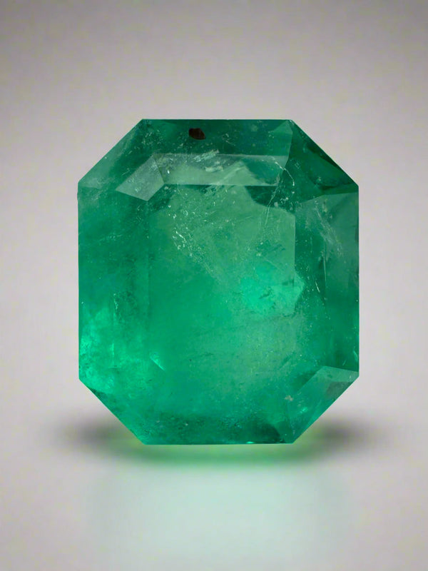 5.75 Carat 11.5x10 Freckled Medium Green Natural Loose Colombian Emerald-Emerald Cut