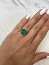 5.91 Carat 12x11 Deep Green Natural Loose Colombian Emerald- Emerald Cut