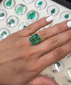 Large 11.54 Carat 15x12.5 HUGE Vibrant Green Natural Loose Zambian- Emerald Cut