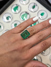 Large 14.13 Carat 16.5x13 Medium Green Natural Loose Zambian- Emerald Cut