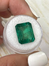 Large 11.54 Carat 15x12.5 HUGE Vibrant Green Natural Loose Zambian- Emerald Cut