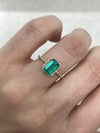 1.13 Carat VVS Crystal Clear Bluish Green Colombian Emerald- Emerald Cut