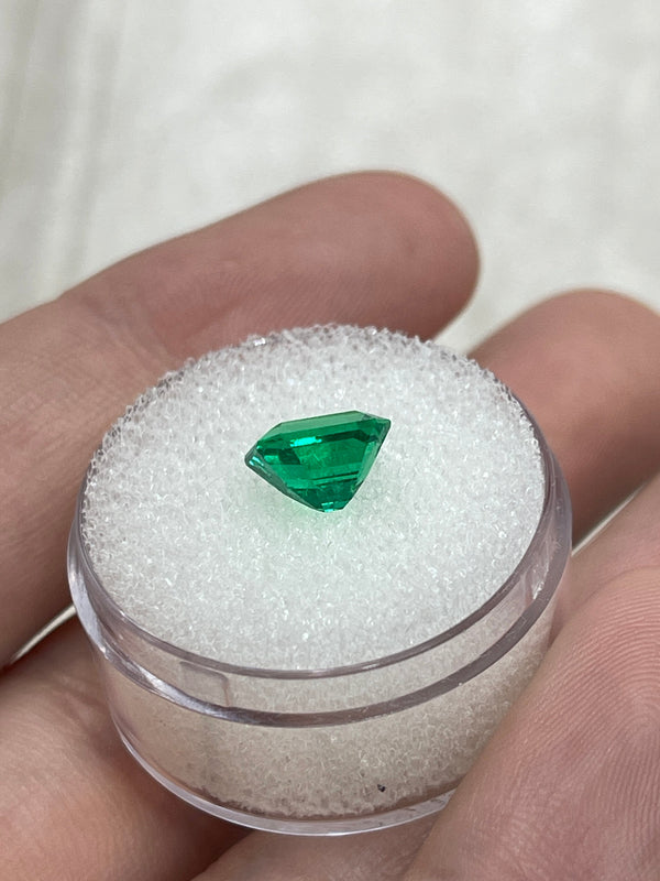1.82 Carat 8x7 Vivacious Vivid Yellowish Green Loose Colombian Emerald-Emerald Cut