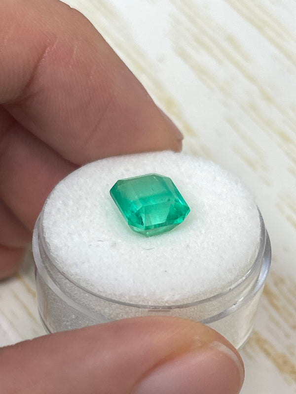 3.09 Carat 10x8 Electric Yellowish Classic Colombian Emerald-Emerald Cut