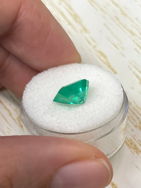 3.09 Carat 10x8 Electric Yellowish Classic Colombian Emerald-Emerald Cut
