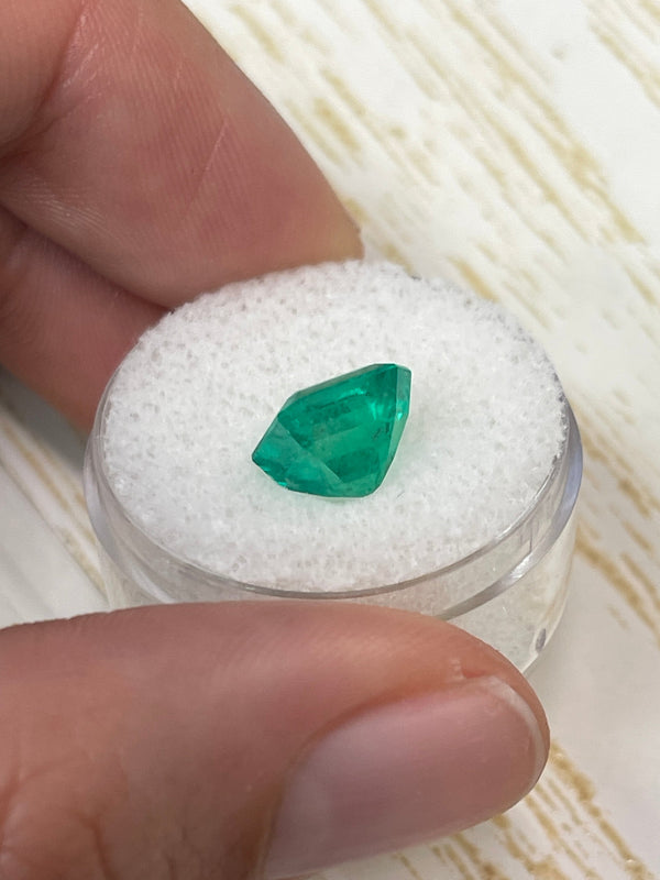 3.22 Carat Moody Bluish Green Natural Loose Colombian Emerald- Emerald Cut