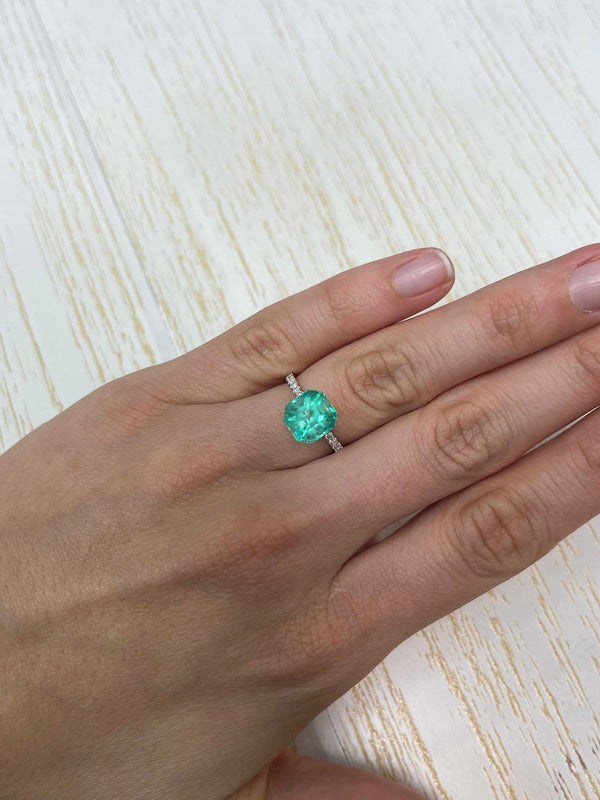 3.27 Carat 9.3x8.8 Natural Loose Colombian Emerald-Asscher Cut