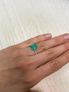 3.53 Carat 10x8 Medium Bluish Green Loose Colombian Emerald- Emerald Cut