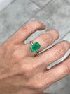 3.19 Carat 11x8 Yellowish Green Natural Loose Colombian Emerald-Emerald Cut